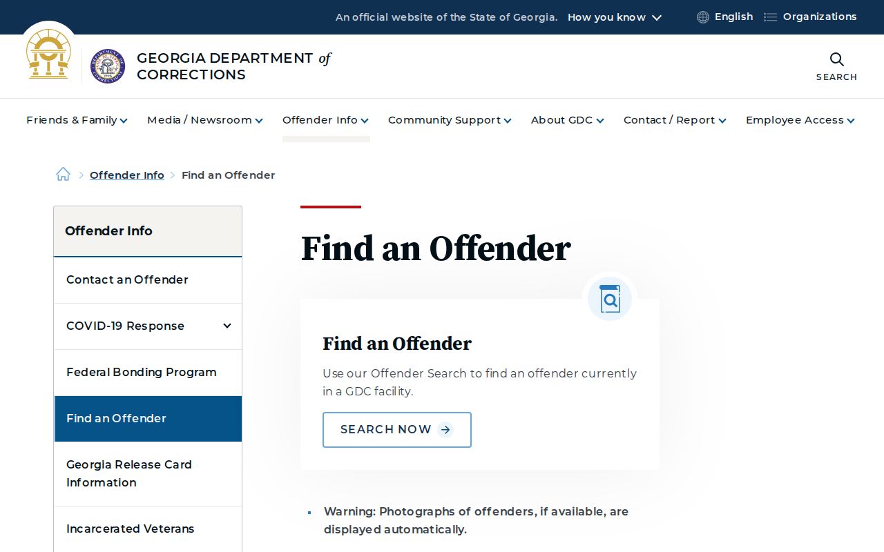 Georgia Department of Corrections offender search for Harris County custody records