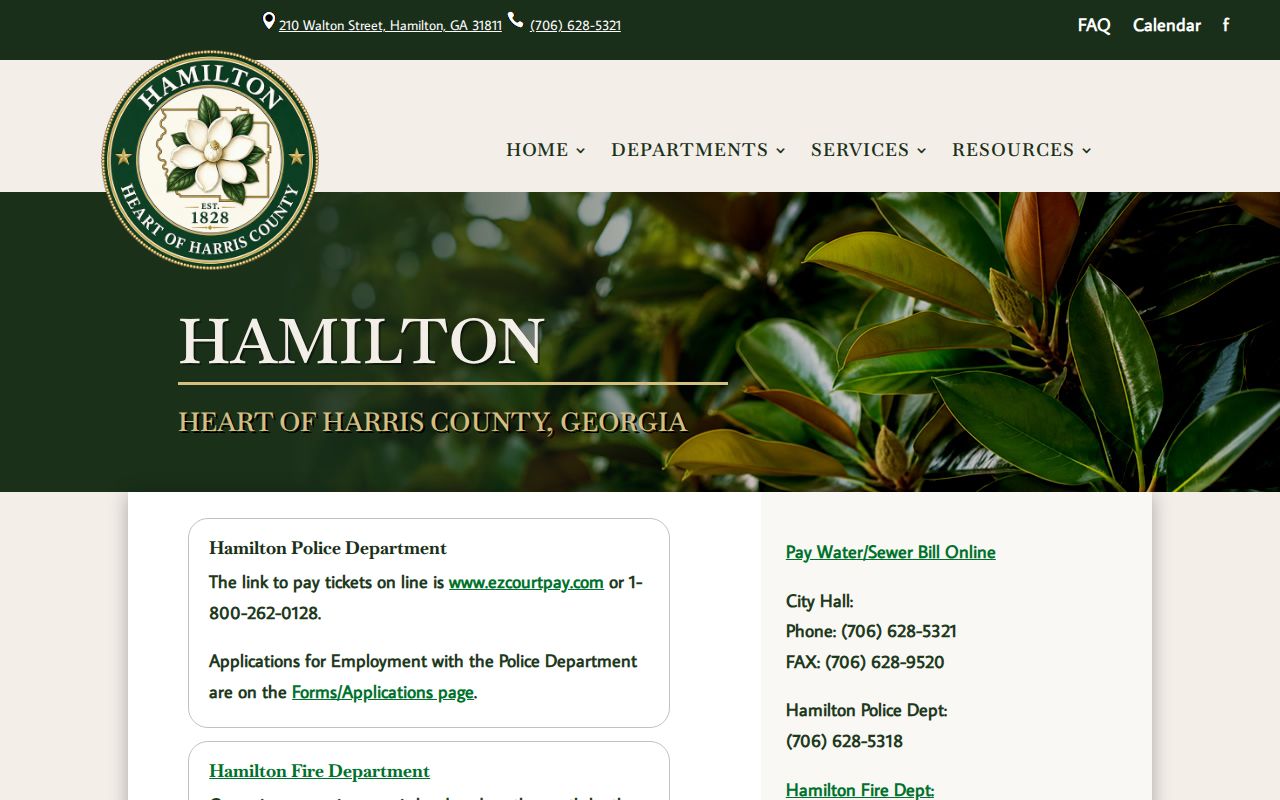 Hamilton Police Department public-safety contact for Harris County arrest and booking records